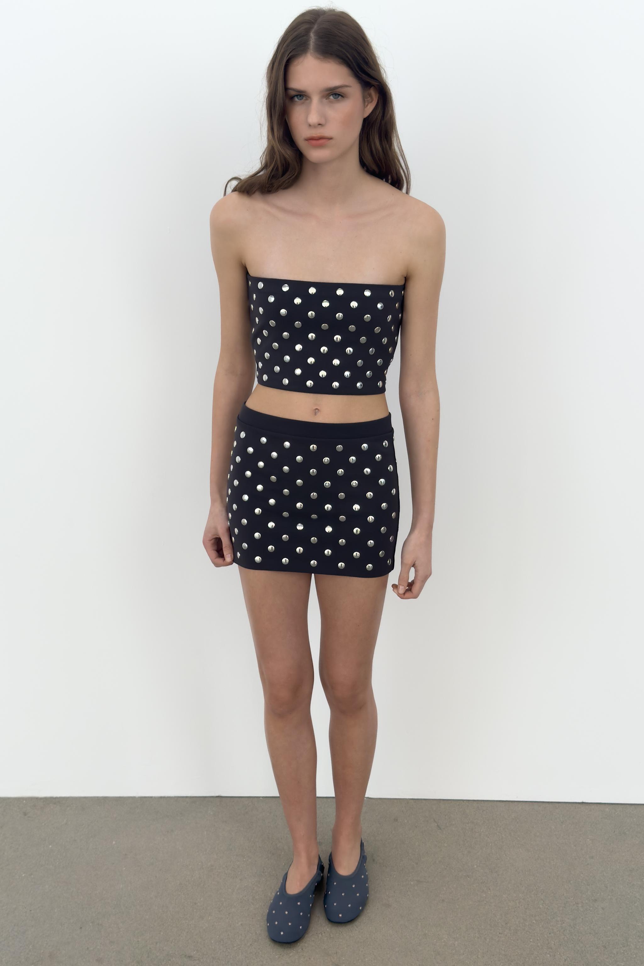 STUDDED MINI SKIRT