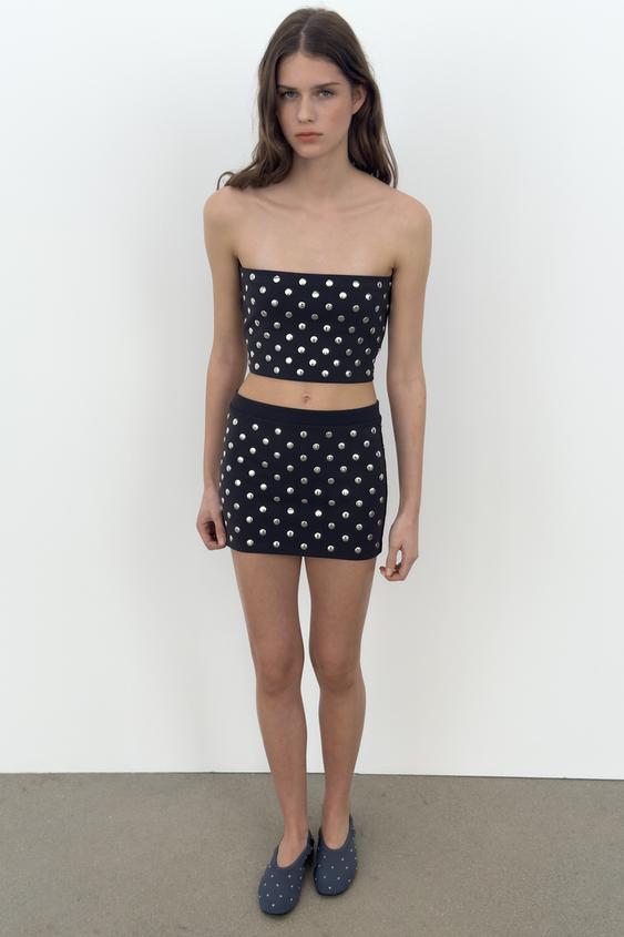STUDDED MINI SKIRT from Zara - $45.90