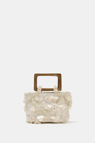 BOLSO MINI BORDADO - Crudo de Zara - Imagen 0