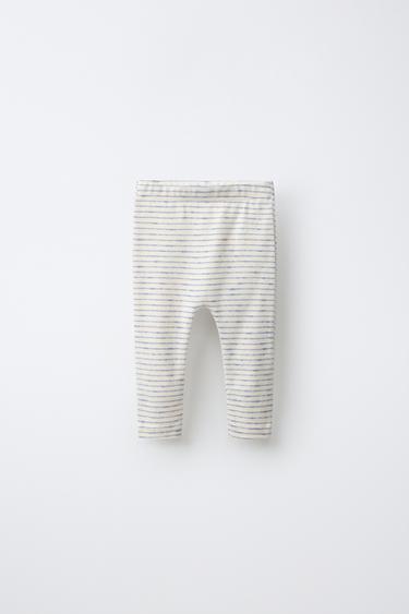 STRIPED PRINT LEGGINGS — Blue 1