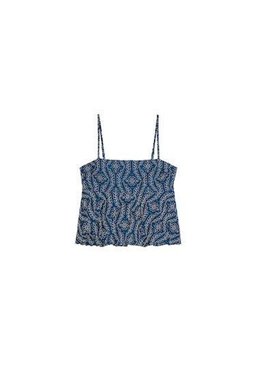TOP WITH RUBBERISED CUTWORK EMBROIDERY