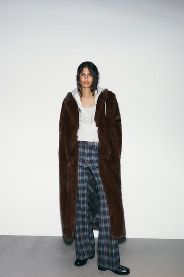EXTRA-LONG FAUX FUR COAT - Mink by Zara