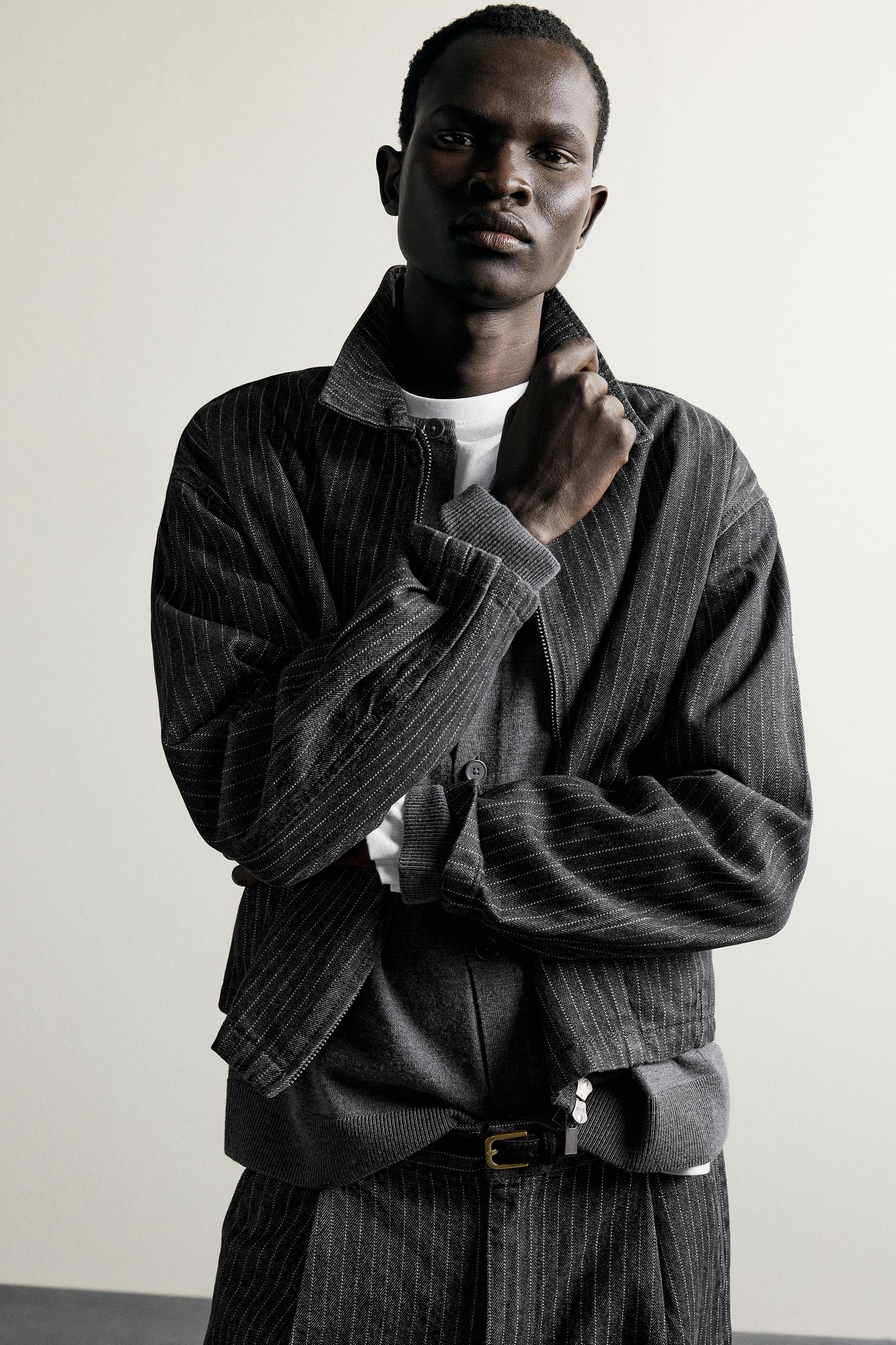 BLOUSON CROPPED À RAYURES