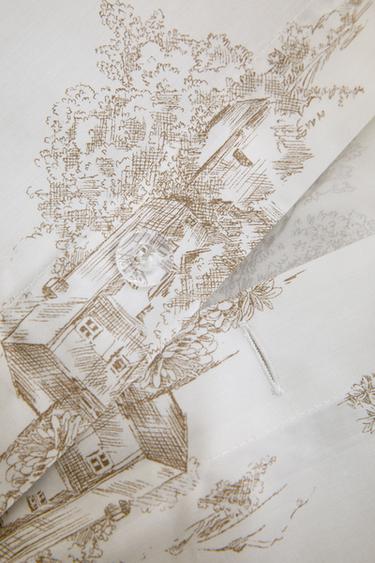 TOILE DE JOUY FOREST FLAT SHEET - Brown by Zara - Image 4