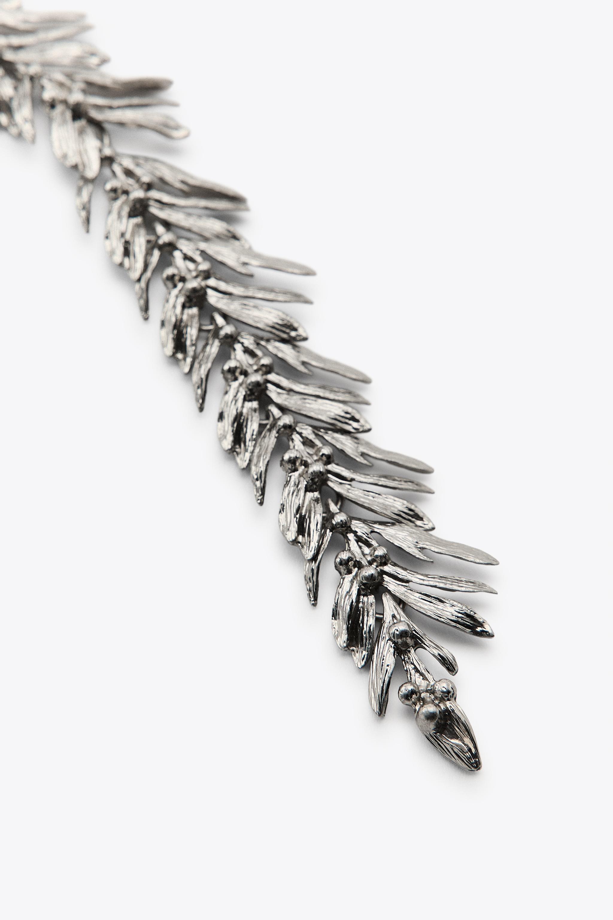 COLLIER MÉTALLIQUE FEUILLES
