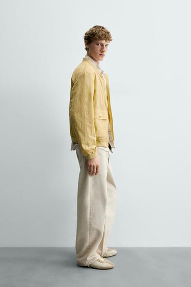 BLOUSON BOMBER TECHNIQUE REGULAR FIT - Vanille de Zara - Image 3
