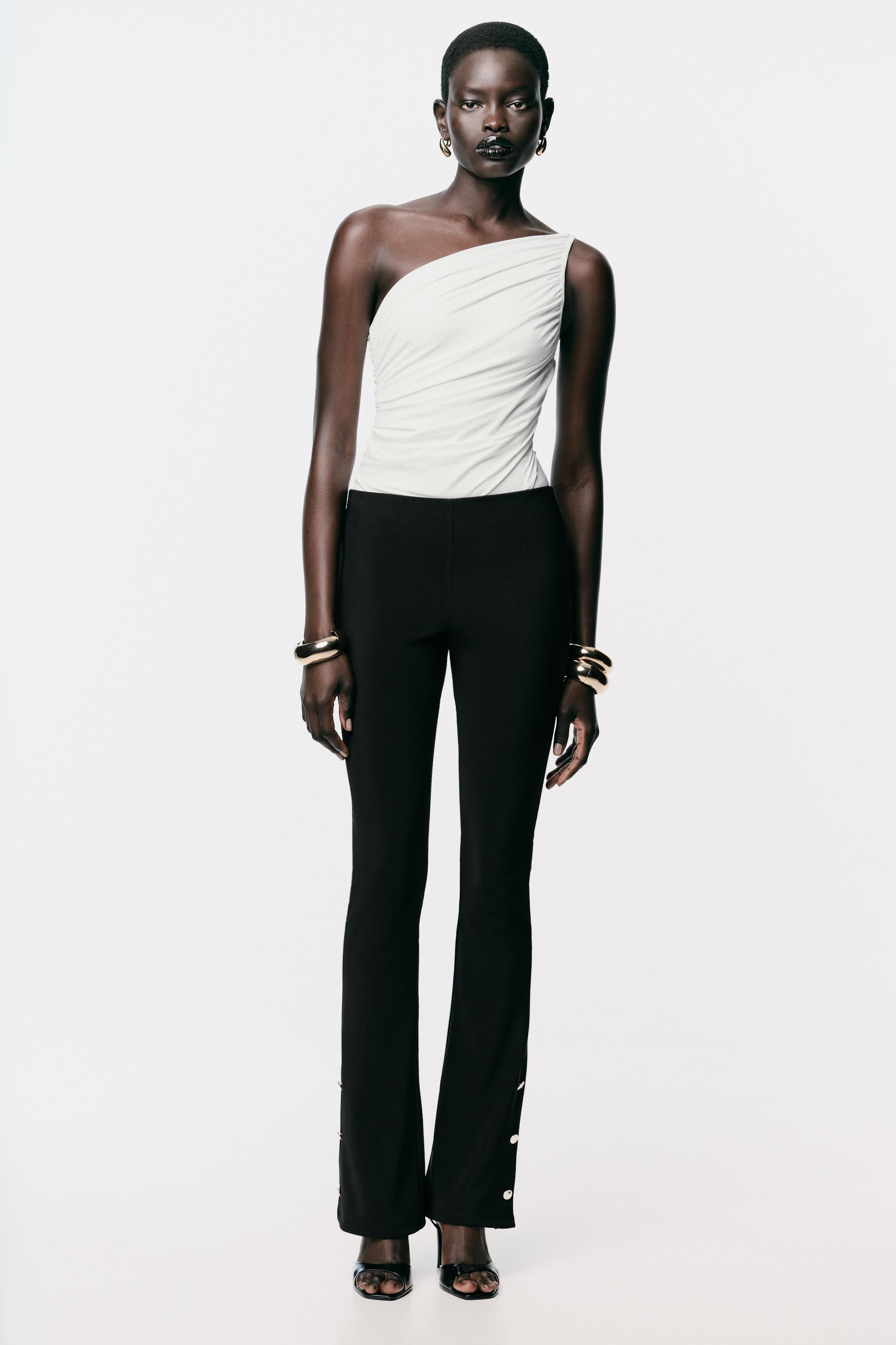 ASYMMETRIC DRAPED BODYSUIT - Oyster-white | ZARA United States