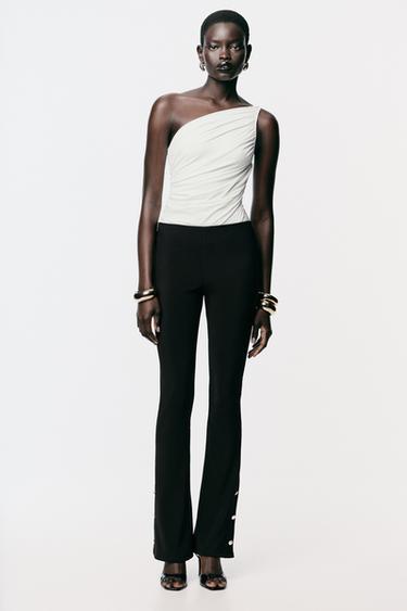 BODY ASSIMÉTRICO DRAPEADO - Branco-marfim da Zara