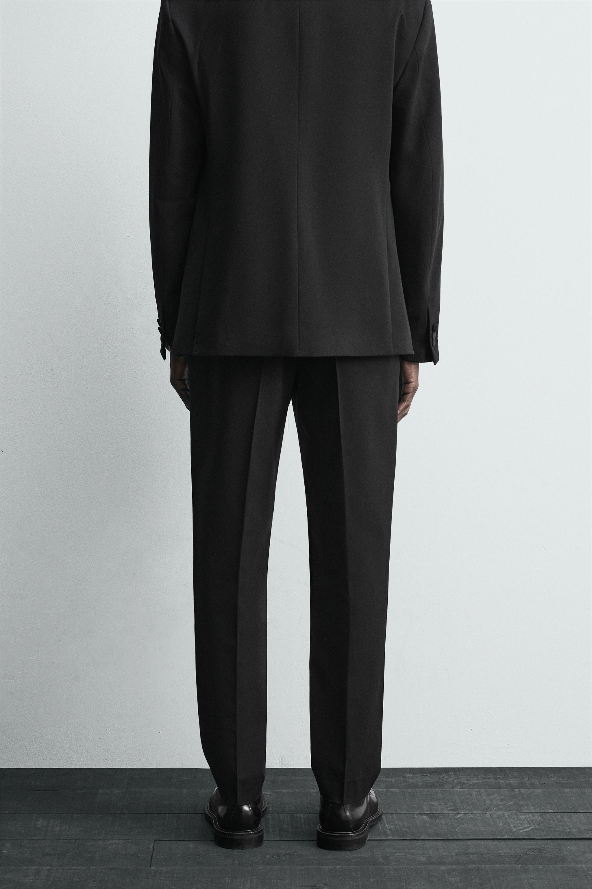 WOOL BLEND TUXEDO SUIT PANTS