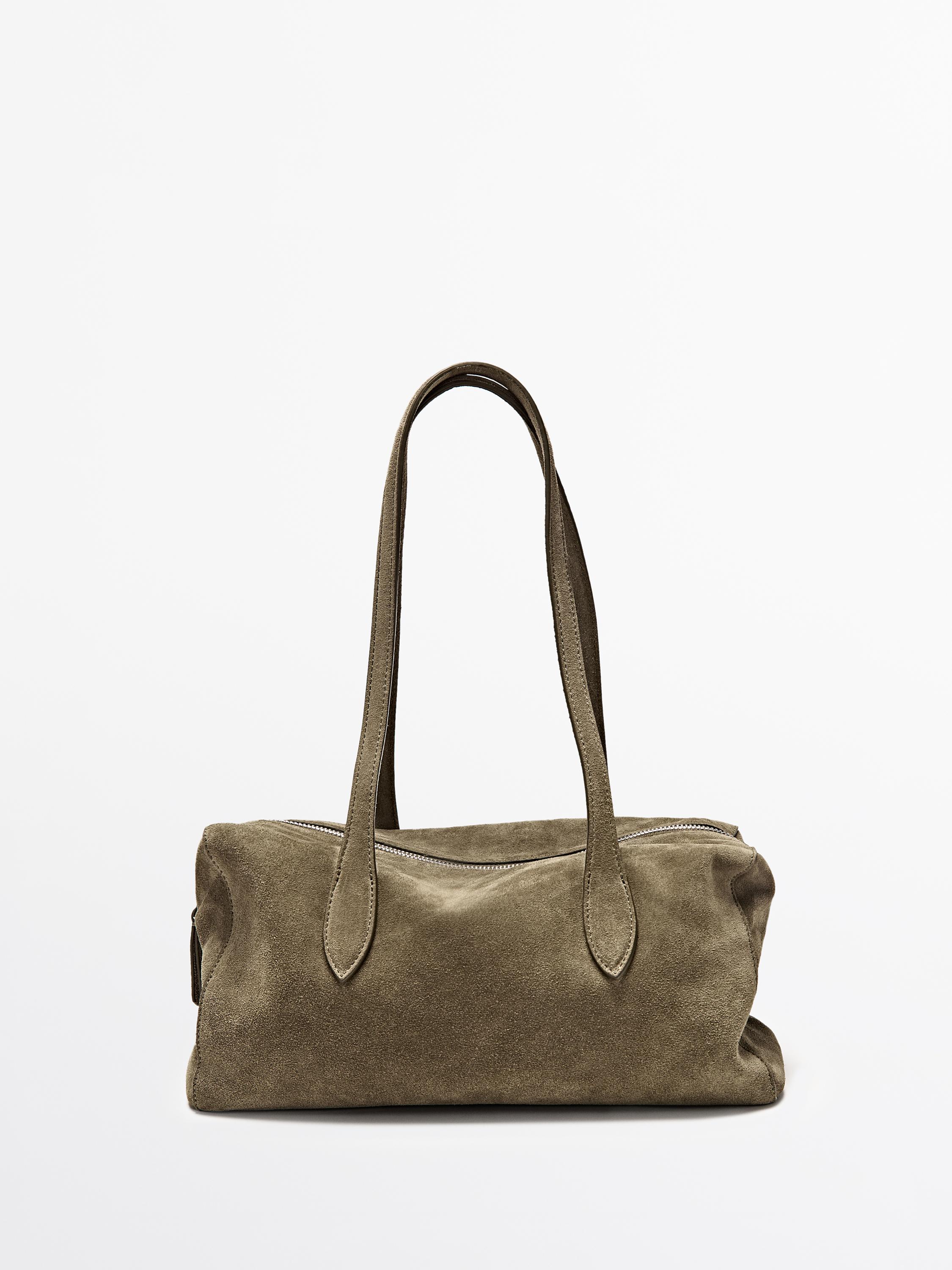 Split leather west satchel bag