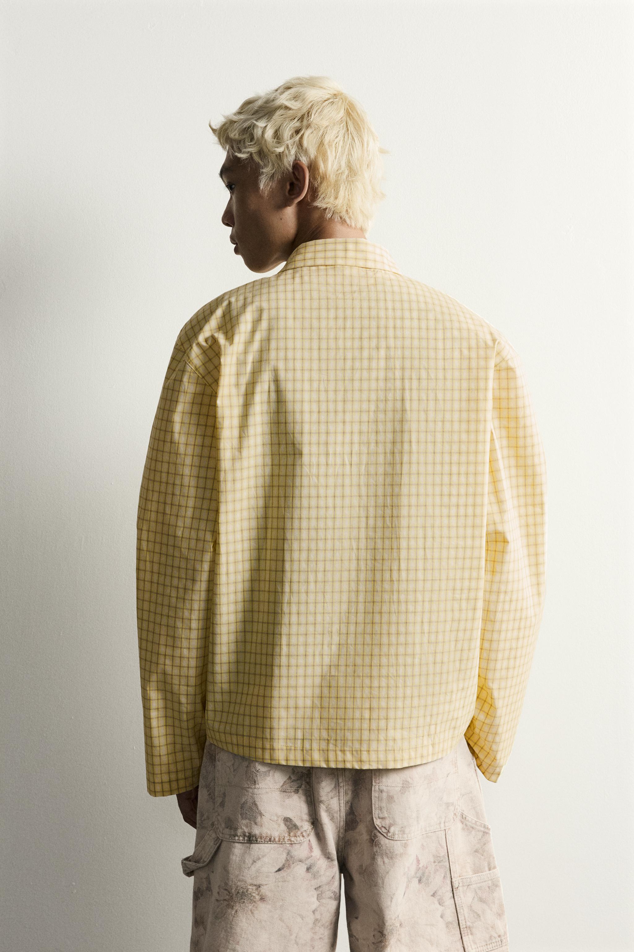 Мужские рубашки Zara RELAXED FIT CHECKERED PRINTED SHIRT — фото 3