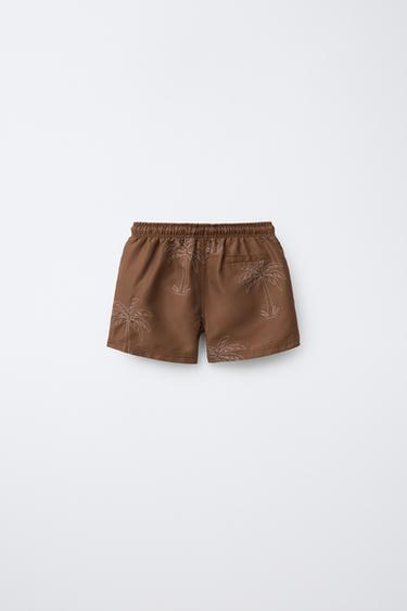 6-14 ANS/ SHORT DE BAIN BRODÉ PALMIERS - Marron de Zara - Image 1