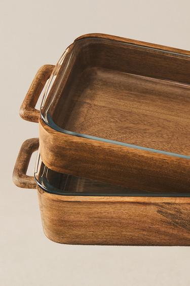 PLAT FOUR VERRE ET MANGUIER - Beige clair de Zara