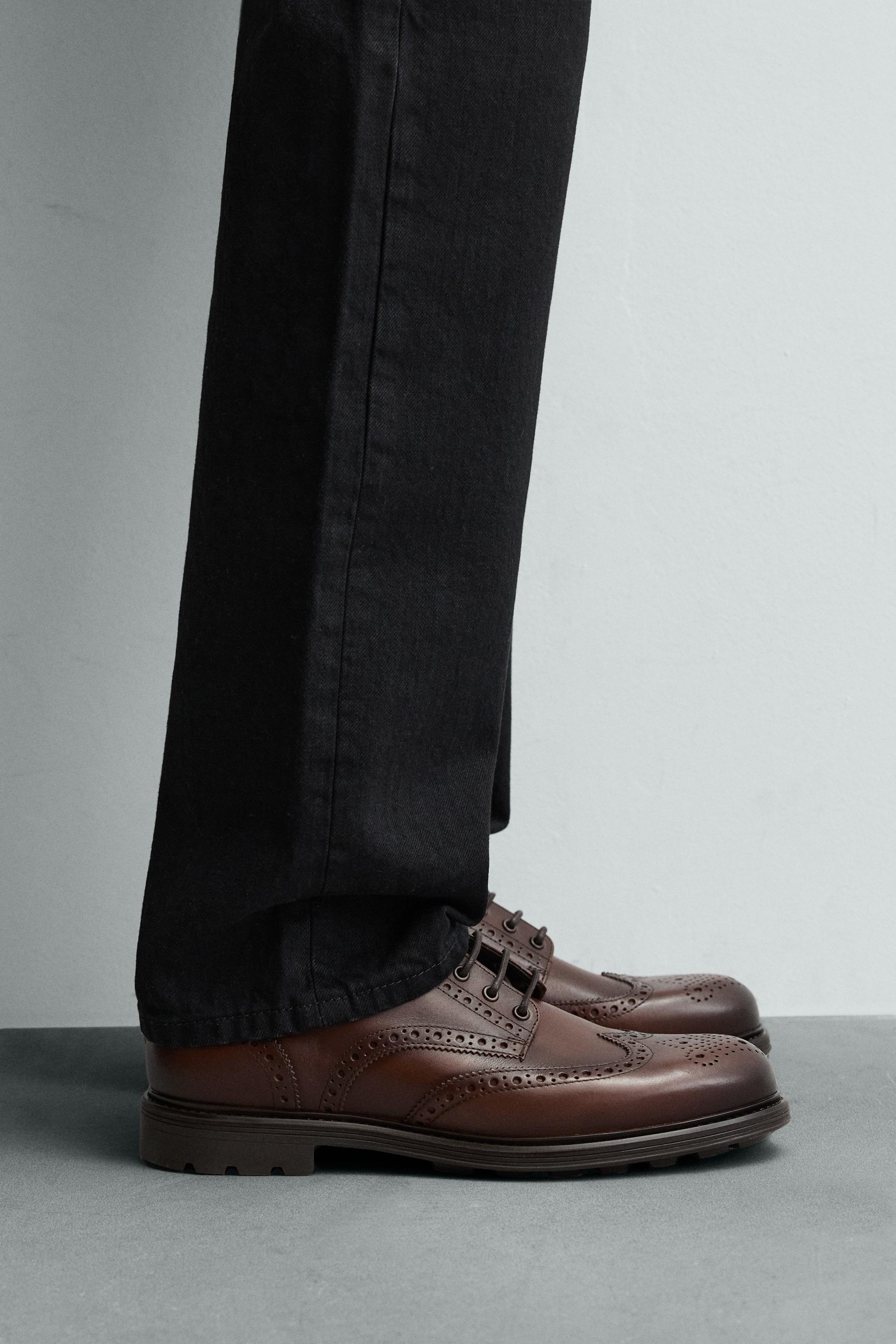 Zara - Leather Dress Shoes - Brown - 6 - Man Zara - Leather Dress Shoes - Brown - 6 - Man