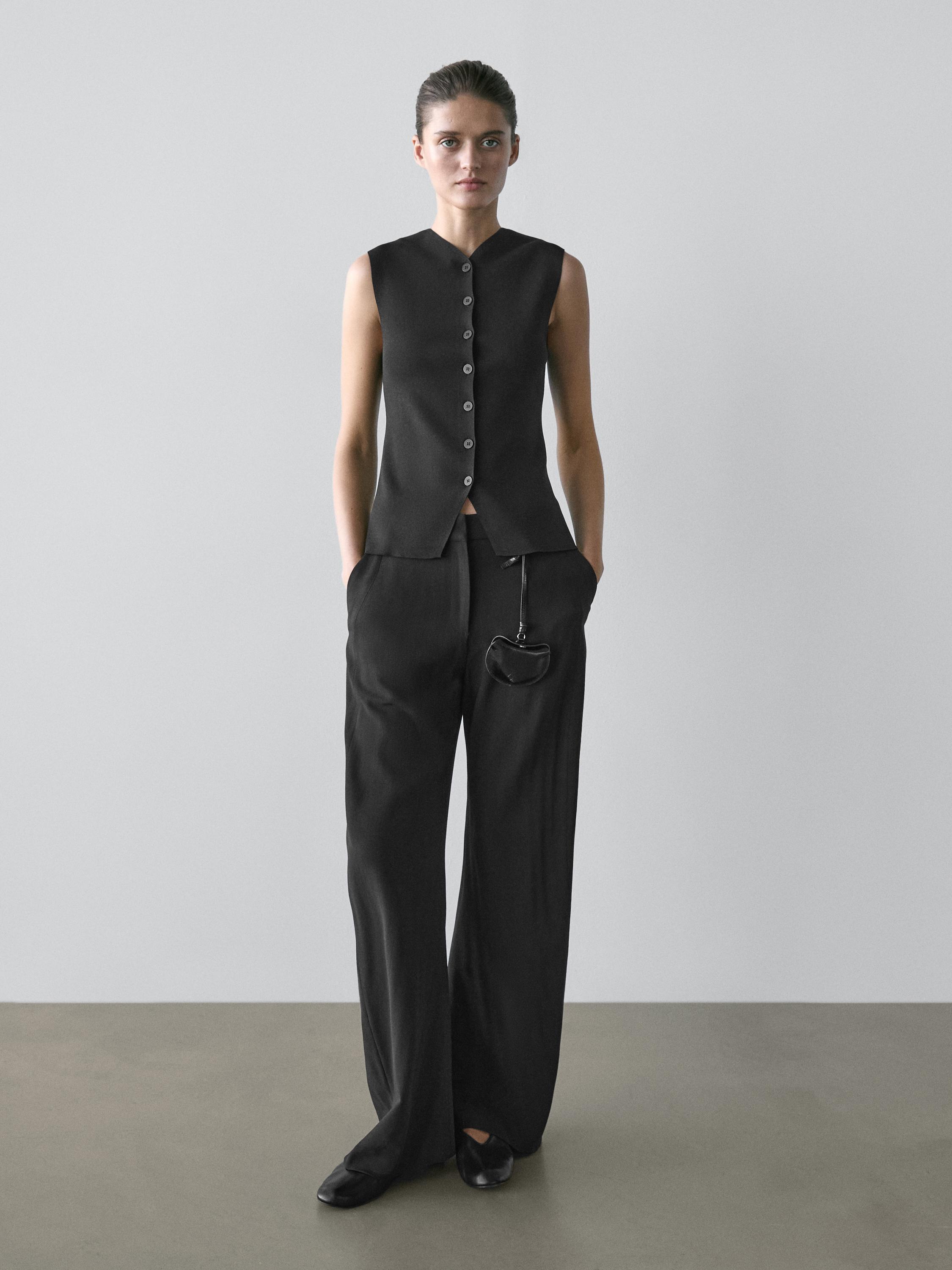 V-neck vest with button details
