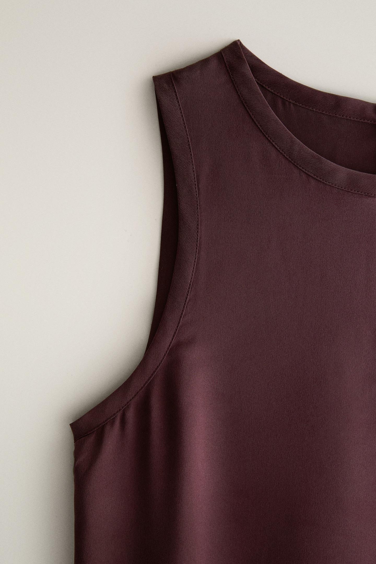 Женский топ Zara Mulberry Silk Top, цвет: Бордовый — фото 3