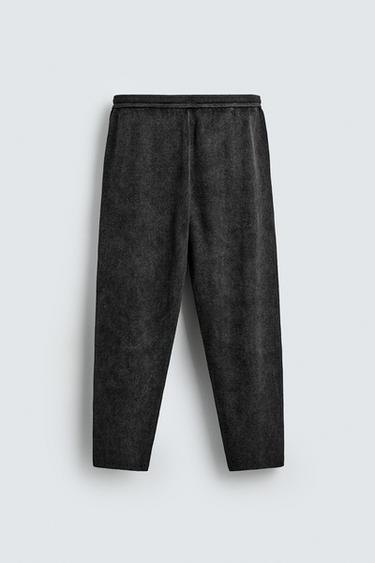 PANTALON EN MAILLE STRUCTURÉE - Bleu marine de Zara - Image 6