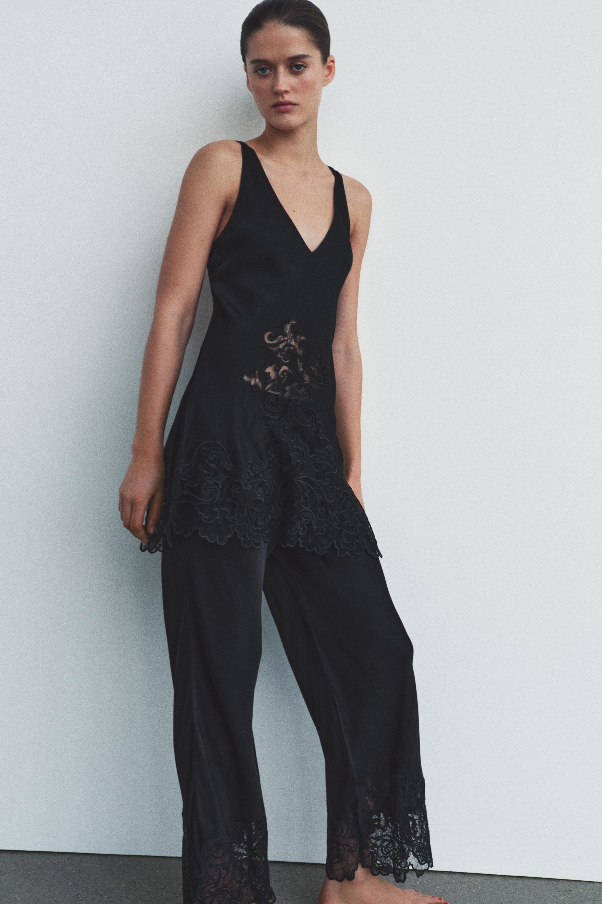 100% VISCOSE EMBROIDERED TROUSERS