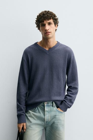 JERSEY ESTRUCTURA TEXTURA - Azul lavado de Zara