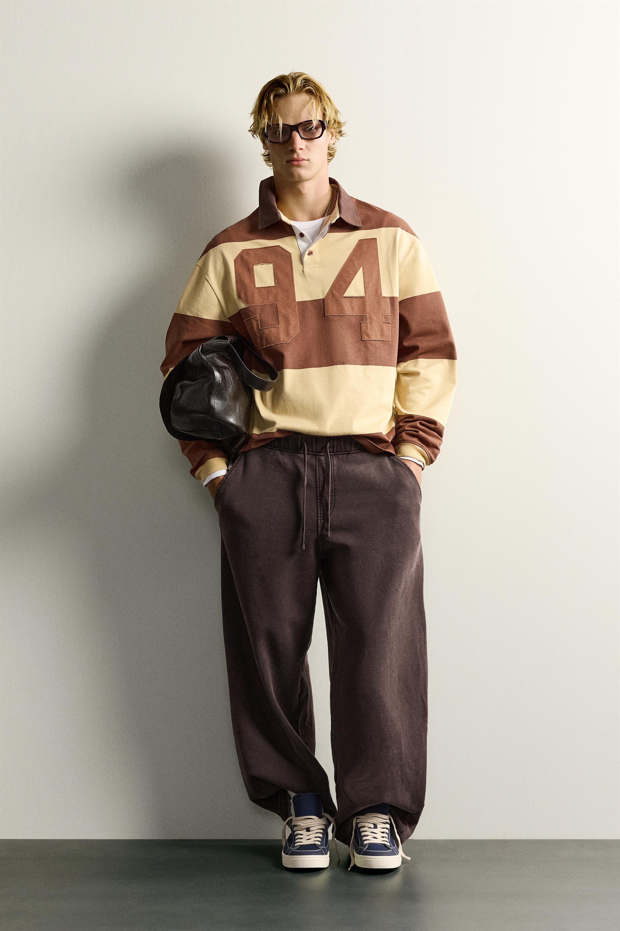 STRIPED NUMBER PATCH POLO