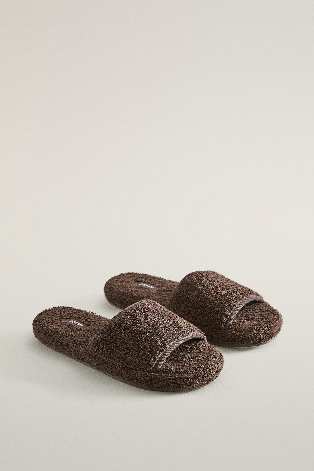 FLATFORM TOWEL SLIPPERS — Brown