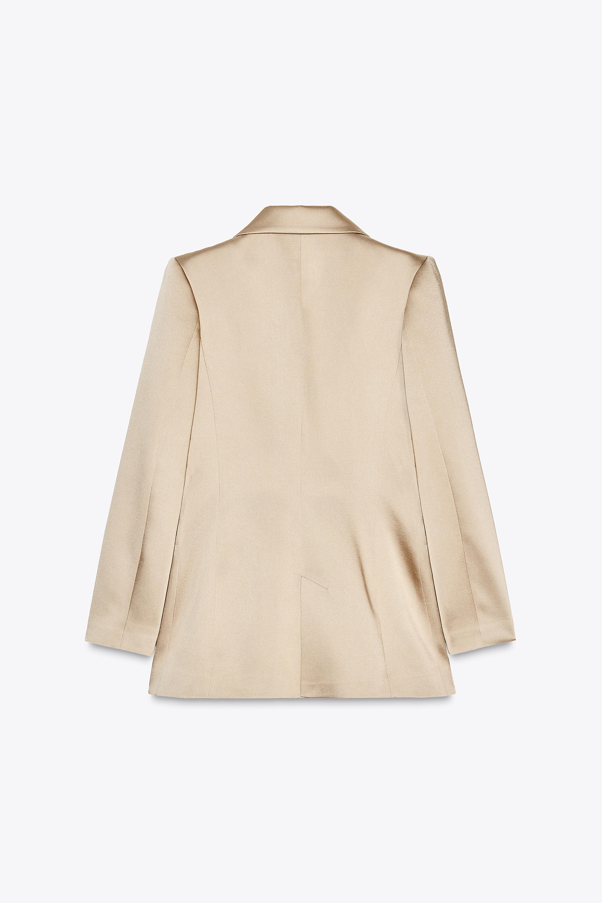 Zara Basic Collection Camel Double Breasted Long Blazer