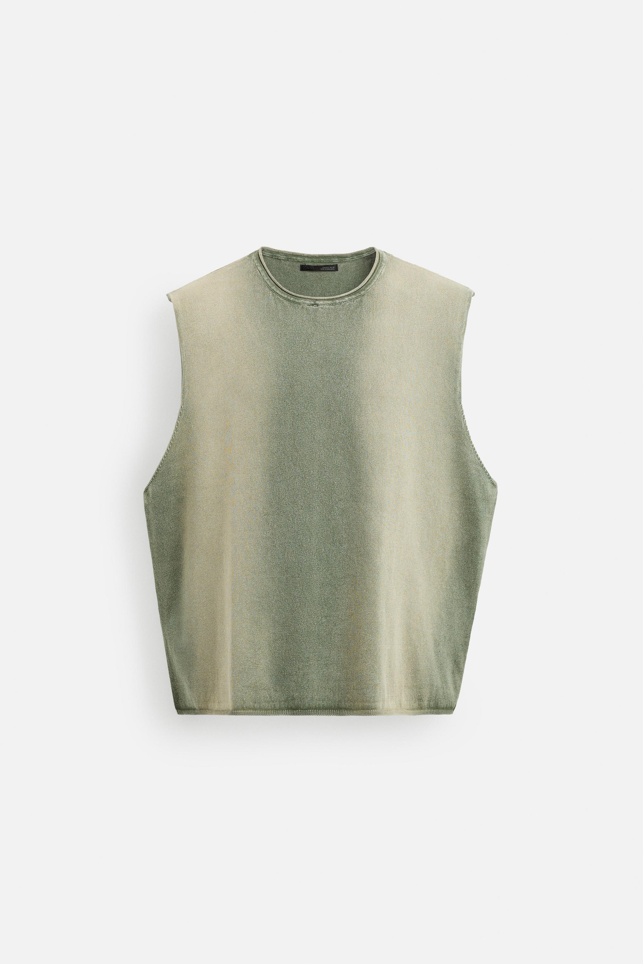 ZARA【NEW】WASHED KNIT TANK TOP WASHED KNIT TANK TOP - Washed green | ZARA United States