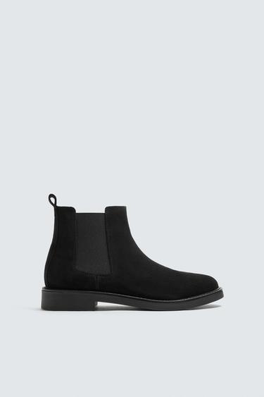 BOTA CHELSEA DE COURO - Preto da Zara