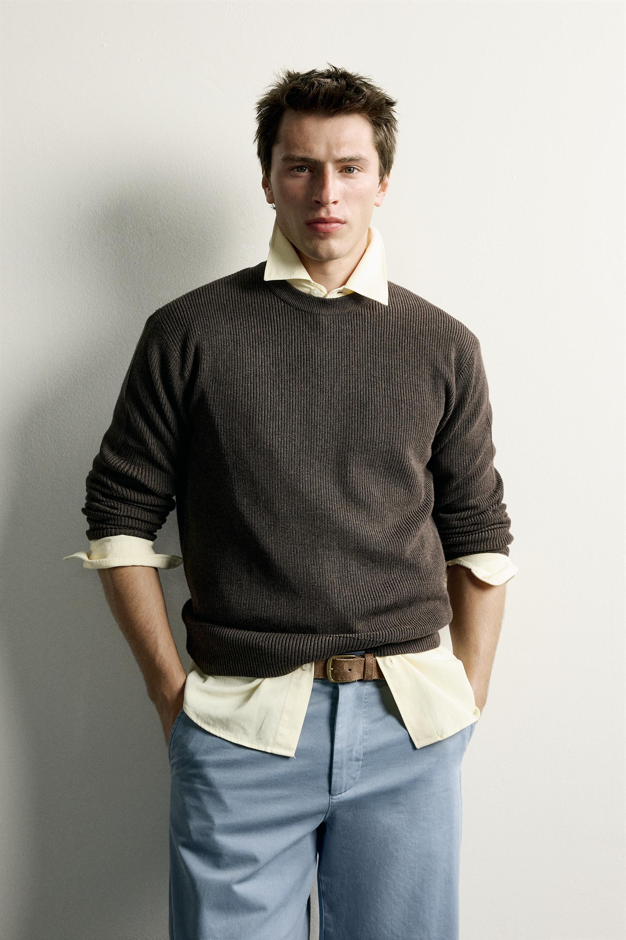 REGULAR FIT PURL KNIT JUMPER