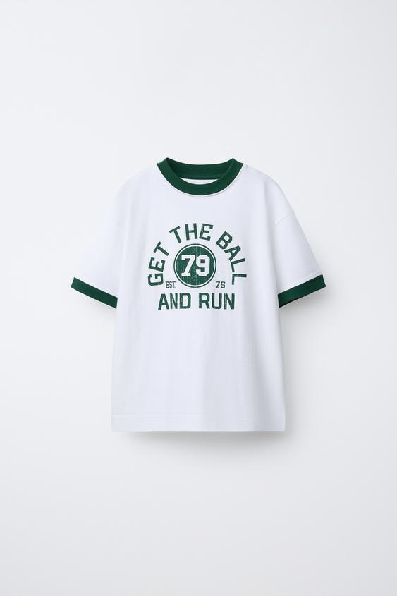 CONTRAST RIB JOGGING T-SHIRT - White by Zara - Image 0