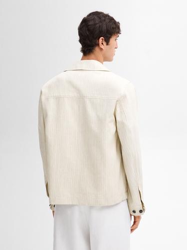 Zara Cotton blend striped bomber jacket - Beige