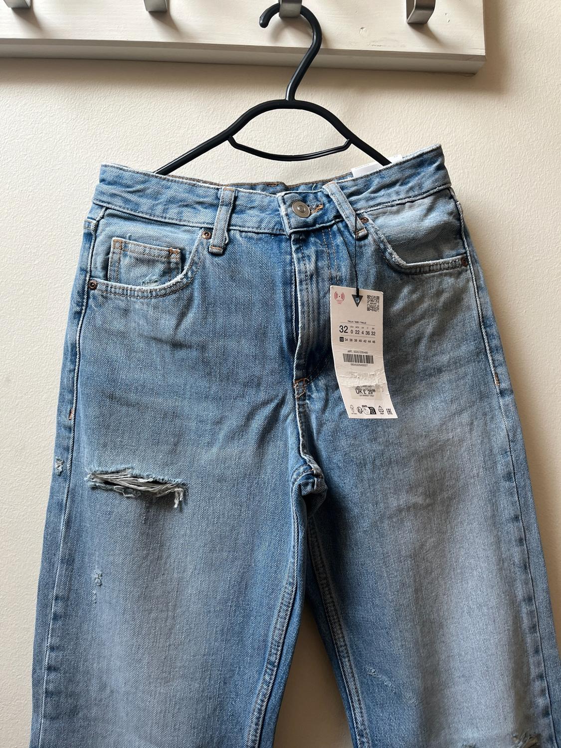 TRF RIPPED WIDE-LEG MID-WAIST JEANS - Image 4