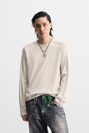 COMBINED RED TOP - Ecru by Zara