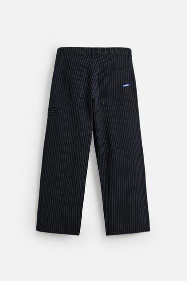 PANTALON RELAXED FIT RAYURES - Bleu de Zara - Image 7