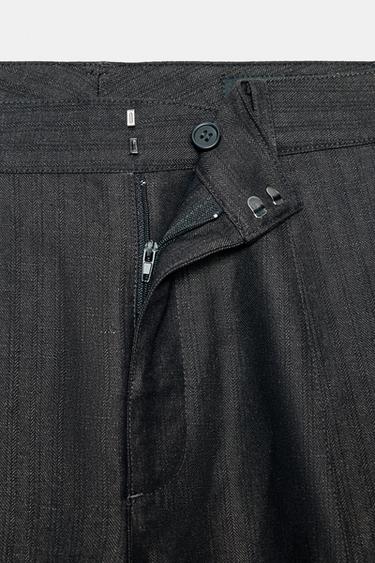 STRIPED ZW COLLECTION TROUSERS - Grey marl by Zara