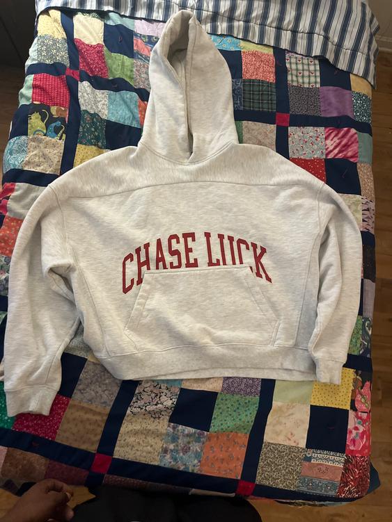 TEXT PRINT HOODED SWEATSHIRT - Image 3