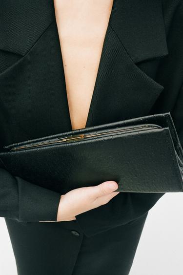 EMBOSSED LONG CLUTCH BAG - Black by Zara