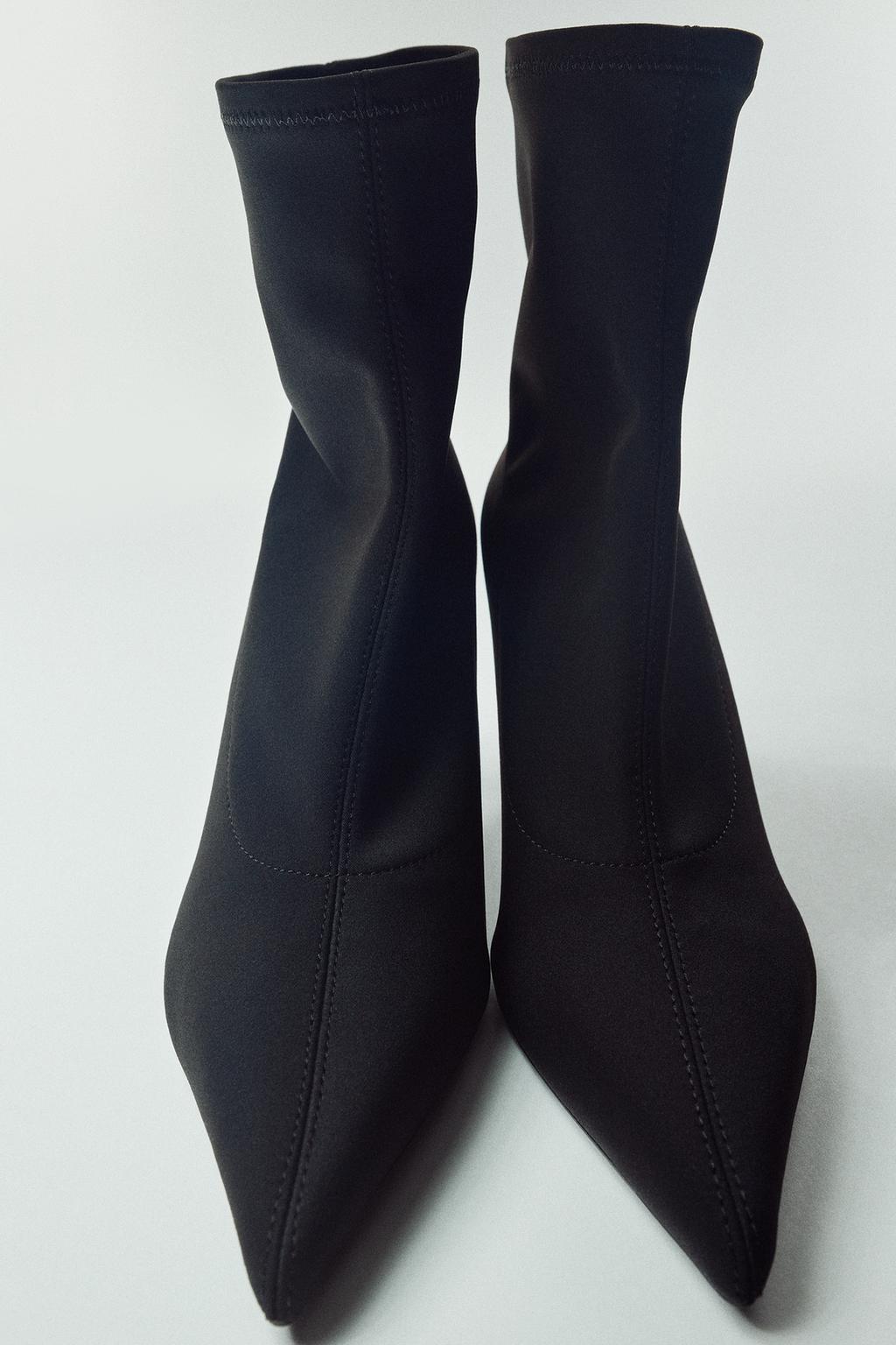FABRIC HEELED ANKLE BOOTS