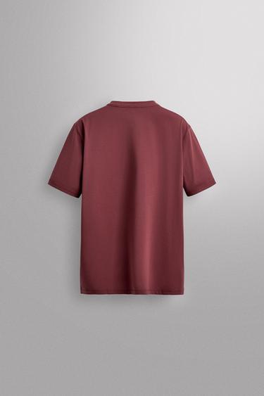 COTTON BLEND TECHNICAL T-SHIRT - Pink by Zara - Image 6