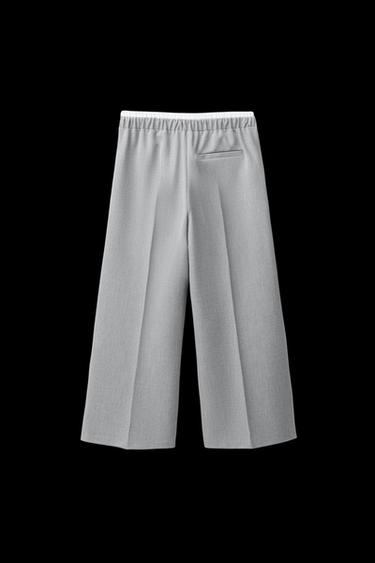 DOUBLE WAISTBAND TROUSERS - Grey by Zara