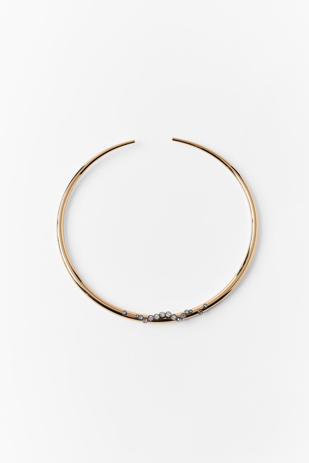 METAL RHINESTONE CHOKER NECKLACE