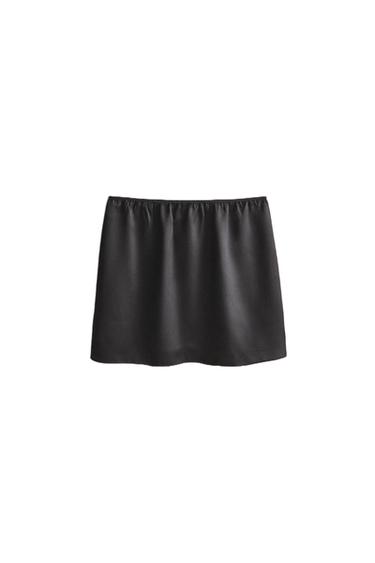 COMBINACIÓN SEDA FALDA - Gris de Zara
