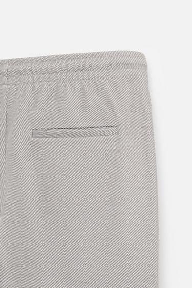 EASY CARE JOGGER WAIST TROUSERS - Grey / Beige by Zara - Image 8