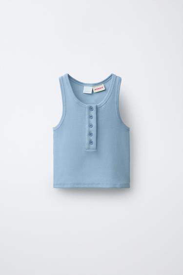 RIBBED PUKAS SURF T-SHIRT - Light blue by Zara - Image 0