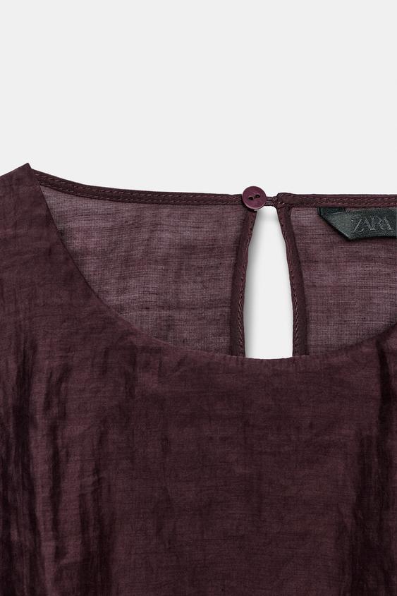 CHEMISE À VOLANTS - Bordeaux de Zara - Image 7