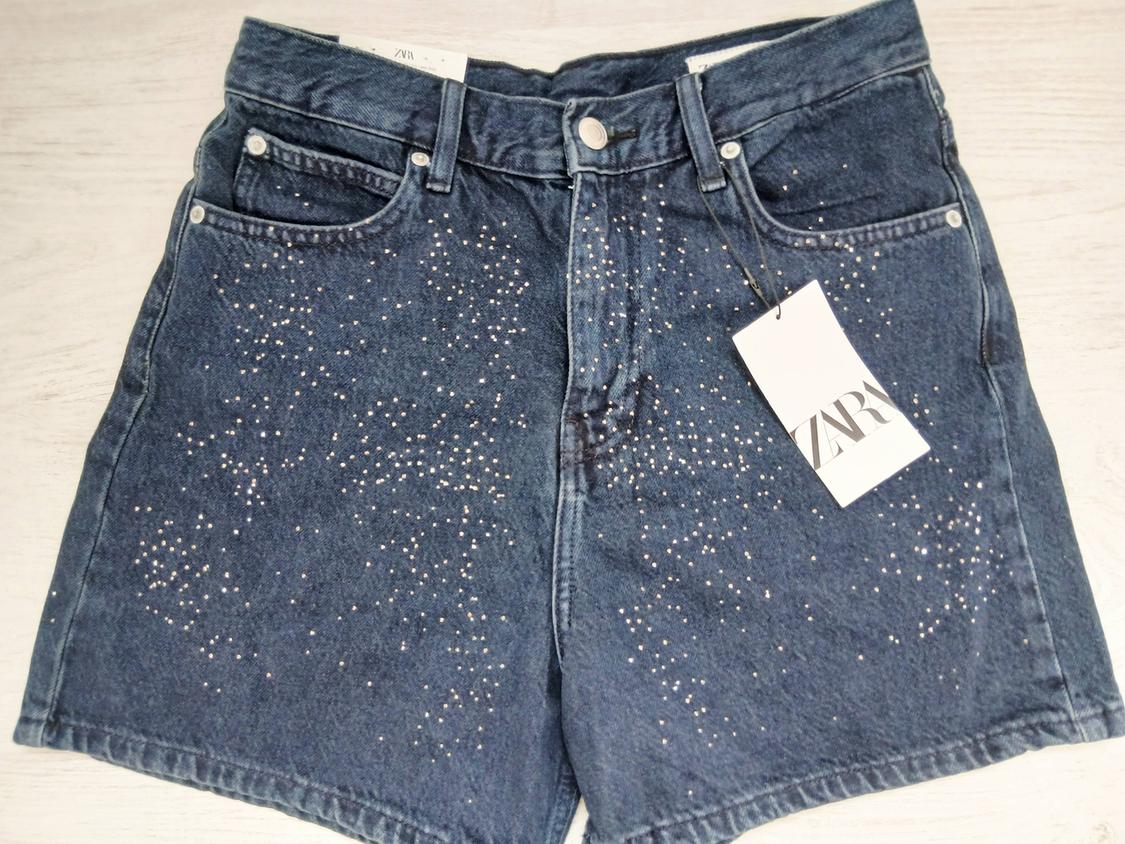 ZW COLLECTION MID-RISE DENIM BERMUDA SHORTS WITH RHINESTONES - Image 5
