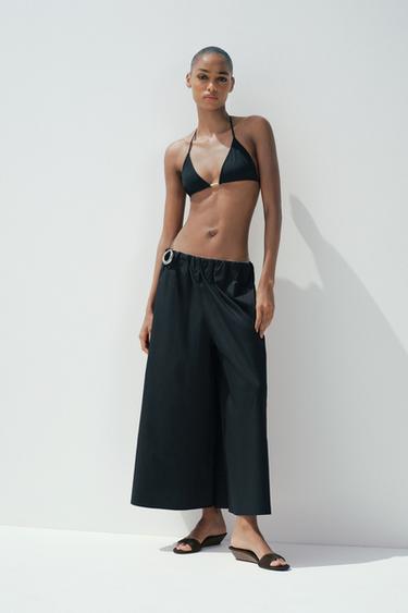 SANDALIA CUÑA  ANTE - Marrón de Zara - Imagen 0