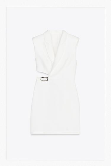 SHORT CUT-OUT DRESS WITH BUCKLE - Ecru by Zara