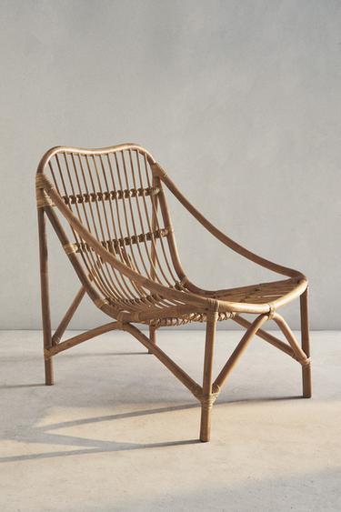 RATTAN ACCENT CHAIR WITH RODS - Світло-бежевий Zara