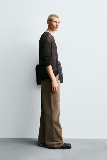RELAXED FLARE FIT JEANS - Brown by Zara - Image 3
